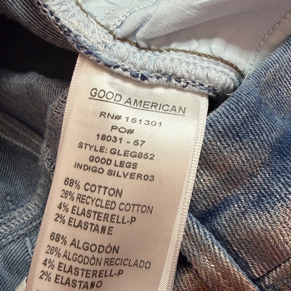 Good American Good Legs Coated Skinny Jean Indigo Silver03. Size 2/26 - Picture 10 of 10